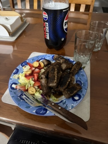 Sausages with salad